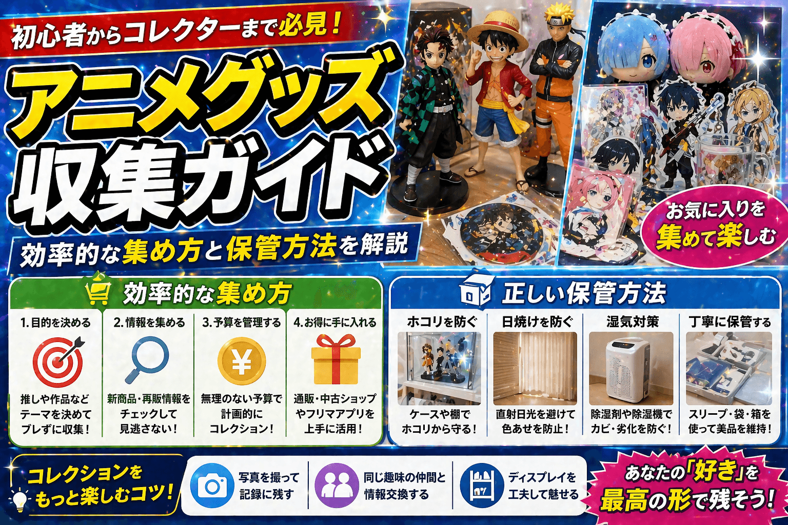 アニメグッズ収集ガイド|効率的な集め方と保管方法を解説
