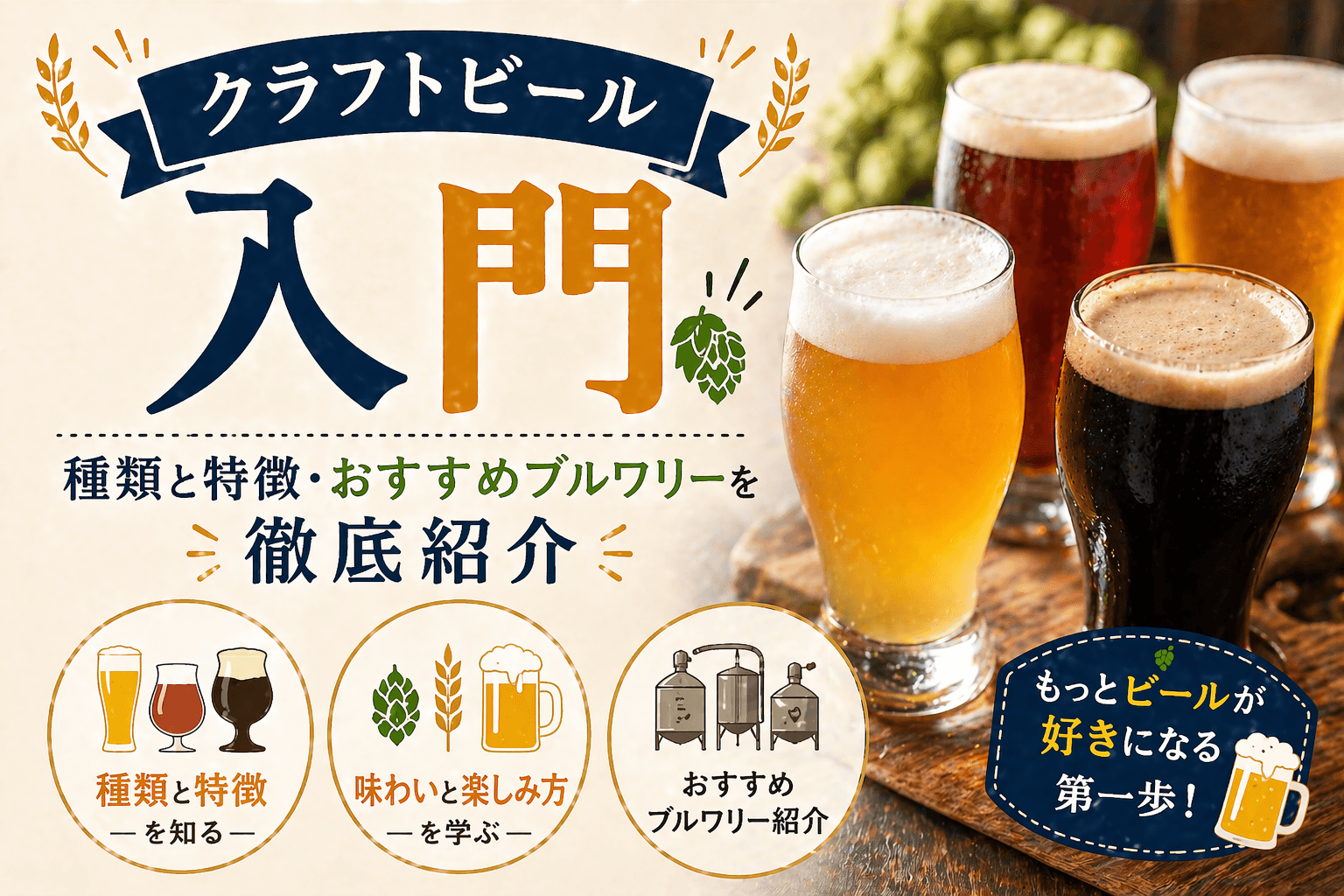 クラフトビール入門|種類と特徴・おすすめブルワリーを徹底紹介