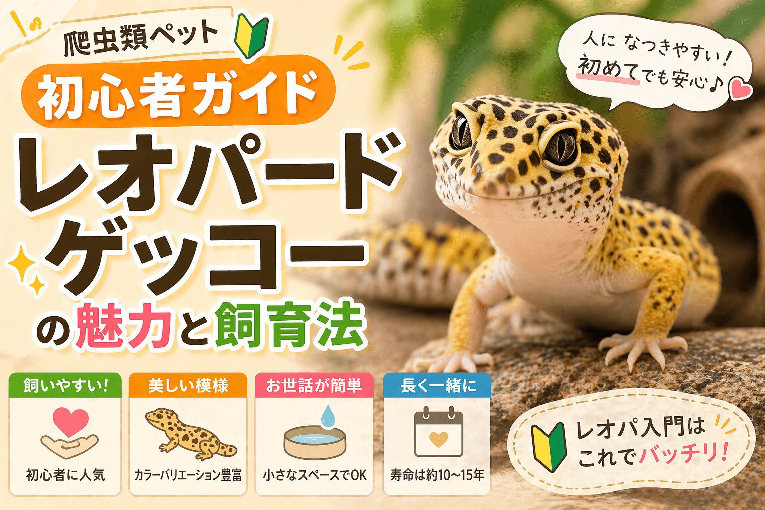 爬虫類ペット初心者ガイド|レオパードゲッコーの魅力と飼育法